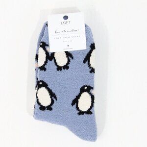 Loft Cozy Crew Socks New Women Penguin Socks Warm Heart Novlty Print